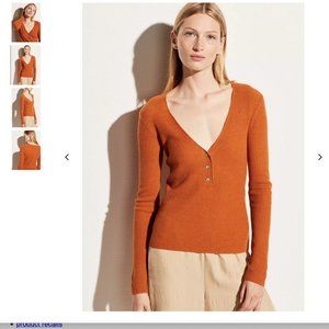VINCE 100% cashmere lightweight henely sweater top